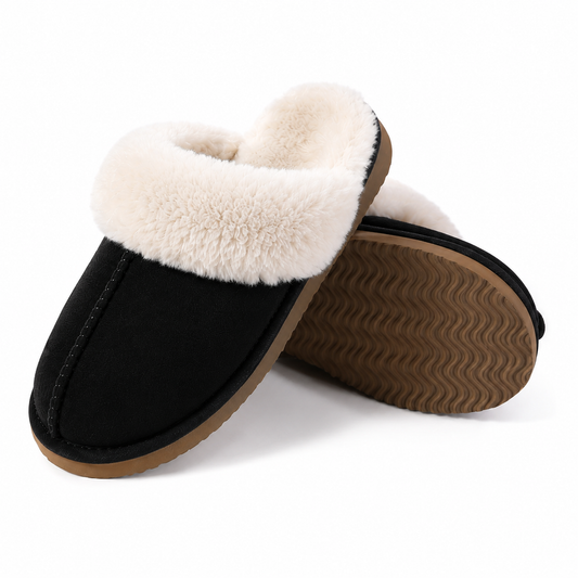 Fluffy Slippers Black