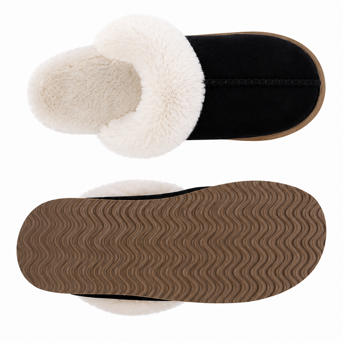 Fluffy Slippers Black