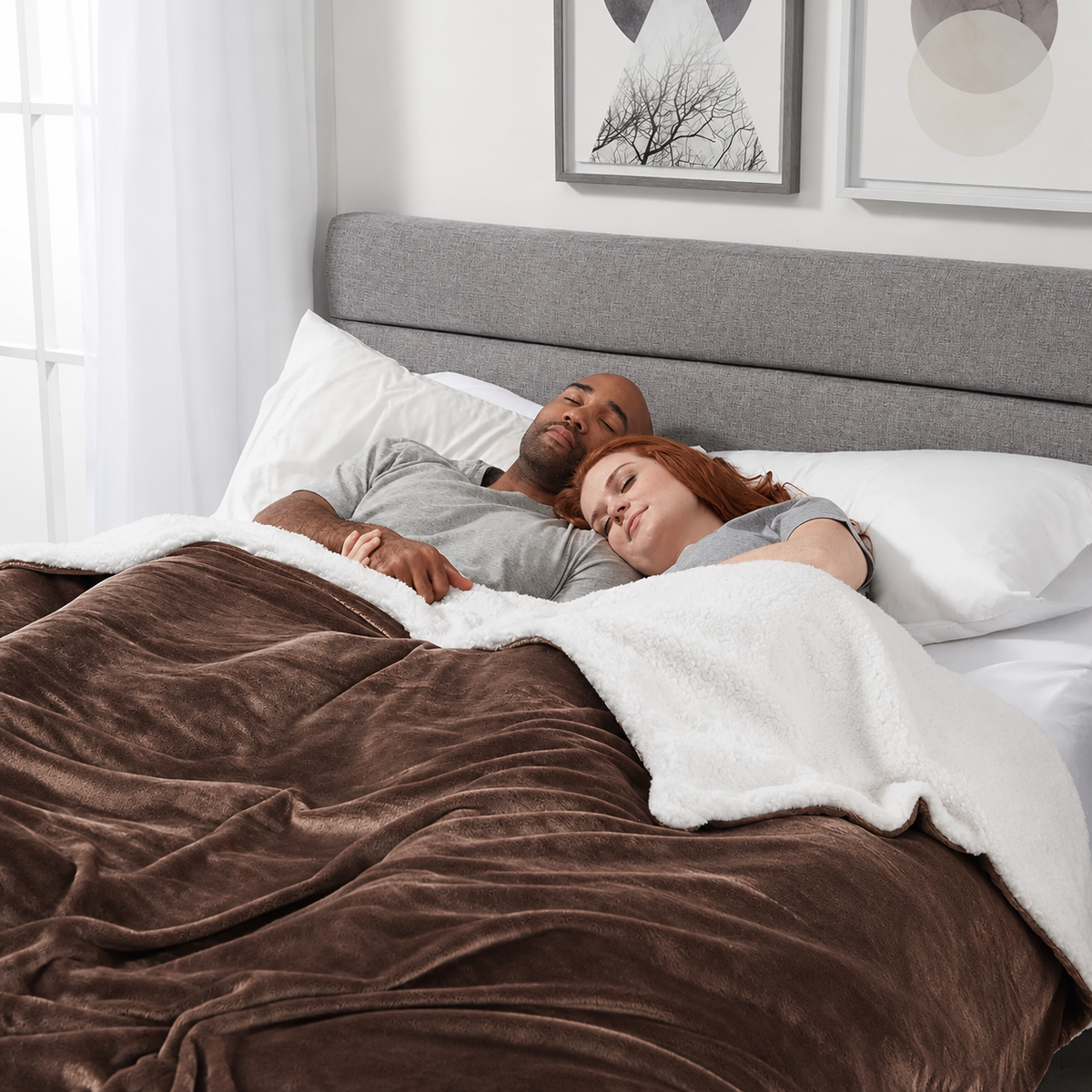 Sherpa Fleece Blanket Brown