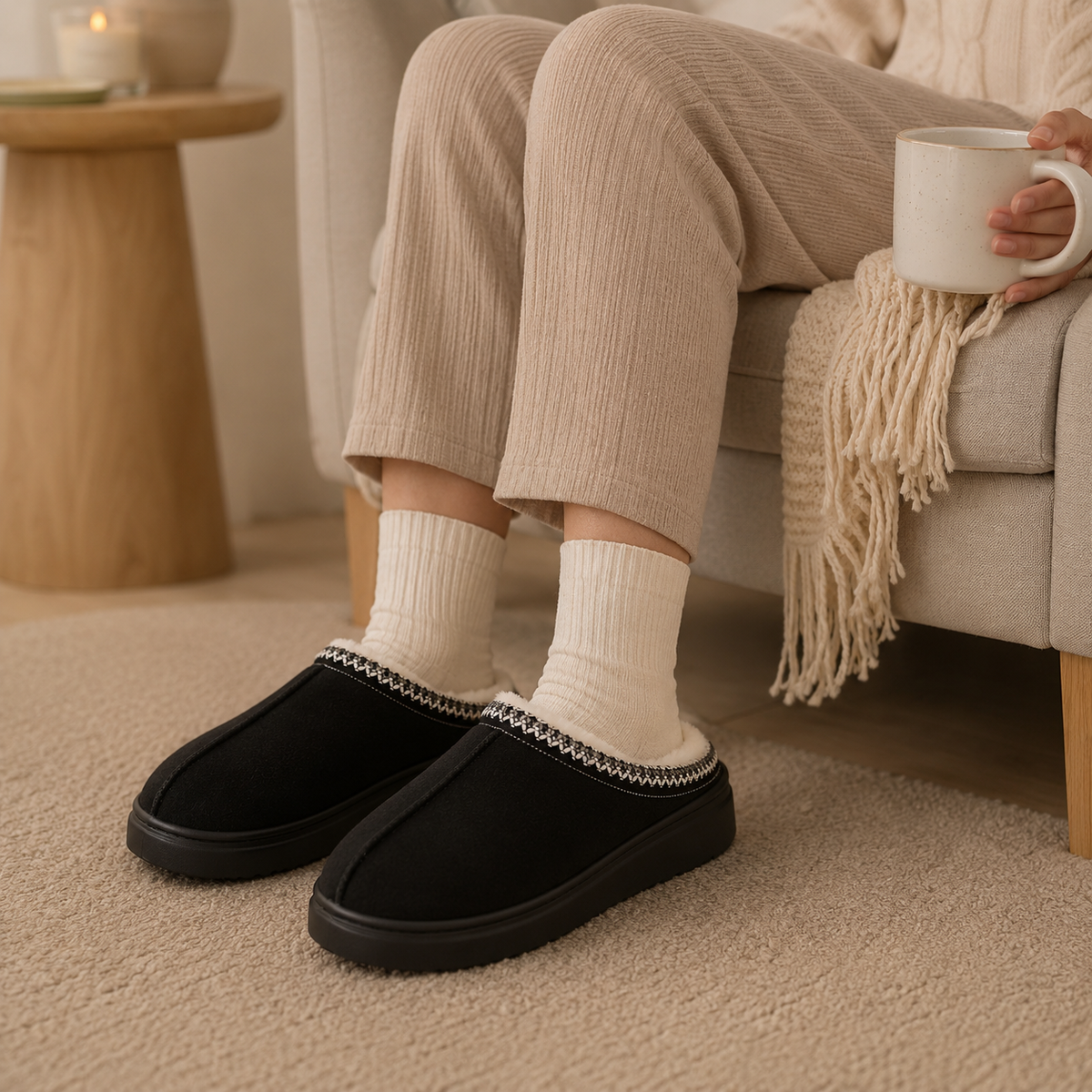 Snugly Slippers Black