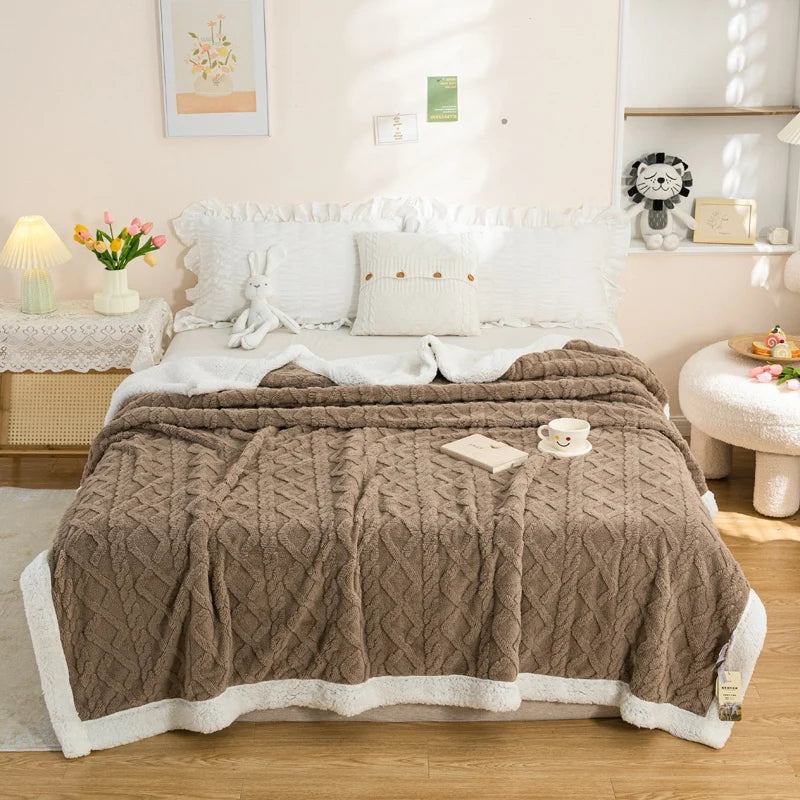 Snugly Sherpa Blanket Brown