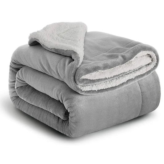 Sherpa Fleece Blanket Grey