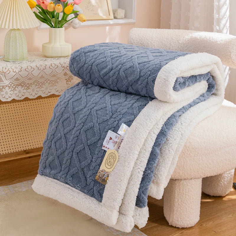 Snugly Sherpa Blanket Blue
