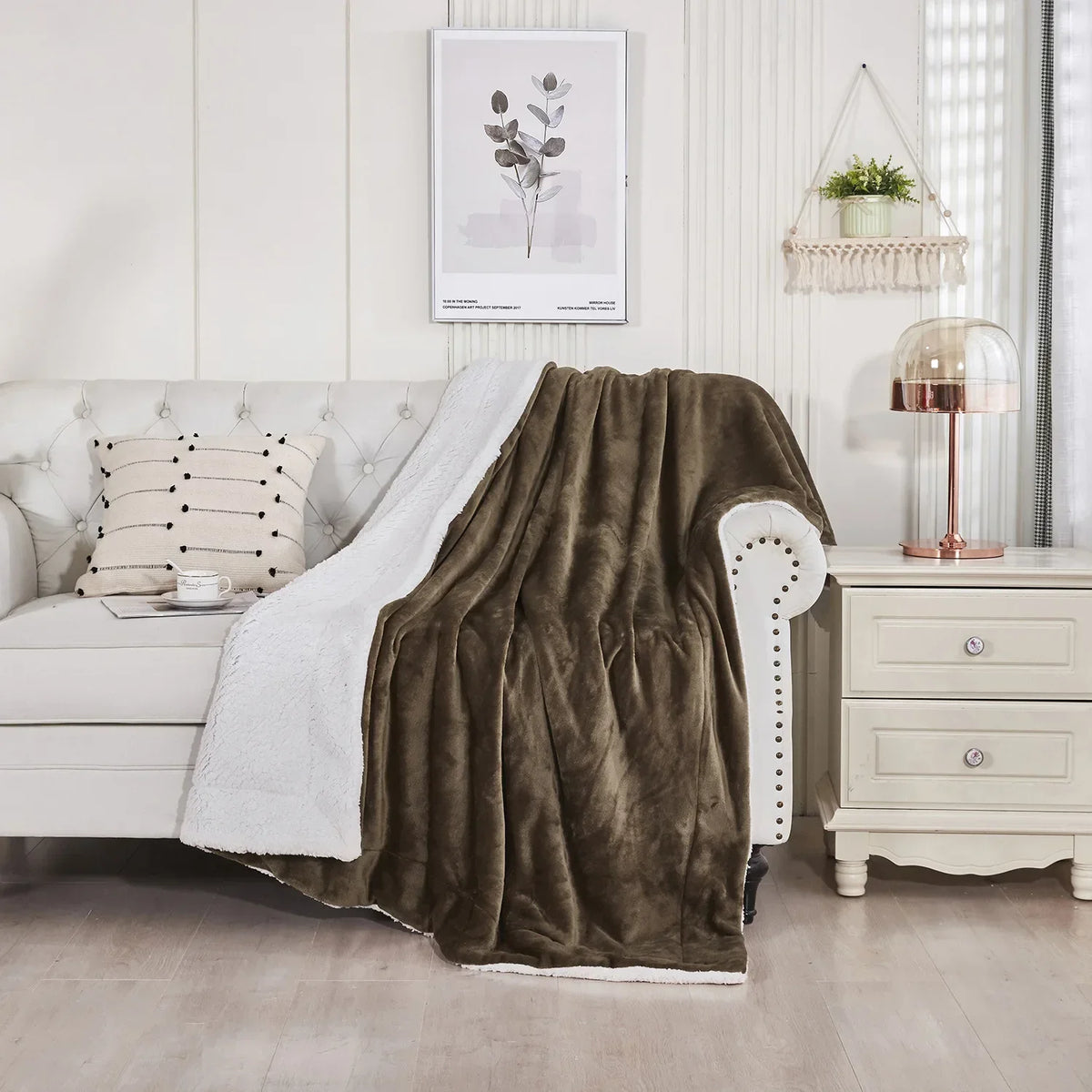 Sherpa Fleece Blanket Brown